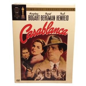 Casablanca DVD 2000 Humphrey Bogart, Ingrid Bergman, Paul Henreid New Sealed